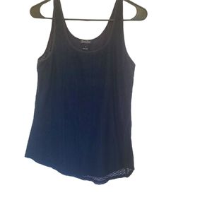 Lucky brand live in love vintage Women's Navy lave detail Tank top size small